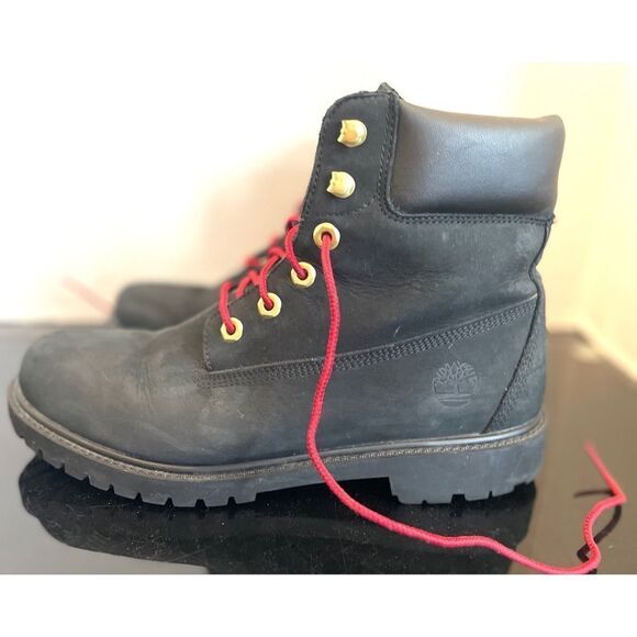 TIMBERLAND WOMEN'S Heritage 6-IN BLACK PREMIUM WATERPROOF BOOTS WOMEN’S SIZE 10 - Picture 4 of 12